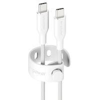 Empower by PanzerGlass Câble de recharge Racing USB-C vers USB-C - 60 W - 2 mètres - Silver White
