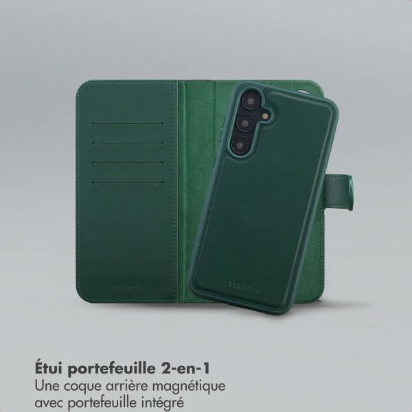 Selencia Étui portefeuille amovible Olyn avec MagSafe Samsung Galaxy A55 - Vert