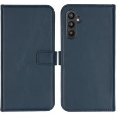 Selencia Étui de téléphone portefeuille en cuir véritable Samsung Galaxy A34 (5G) - Bleu