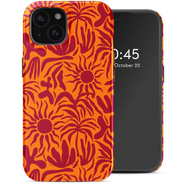 Selencia Coque arrière Vivid avec MagSafe Apple iPhone 15 - Tropical Vibes Apricot