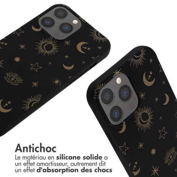 imoshion Coque design en silicone avec cordon Apple iPhone 13 Pro Max - Sky Black