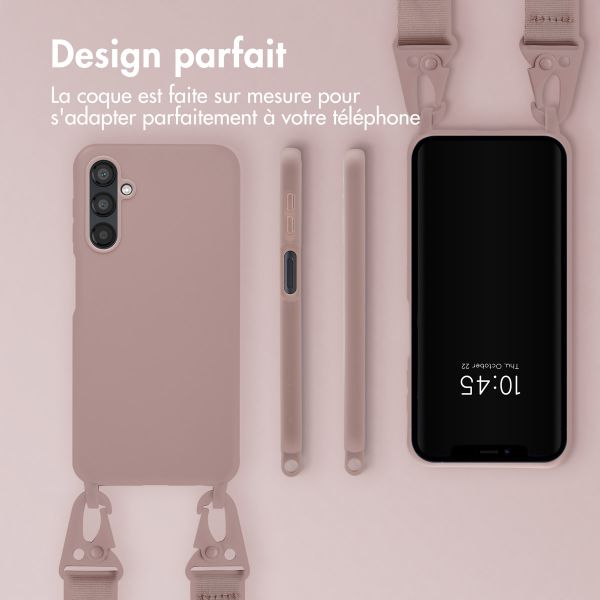 Selencia Coque silicone avec cordon amovible Samsung Galaxy A25 (5G) - Sand Pink