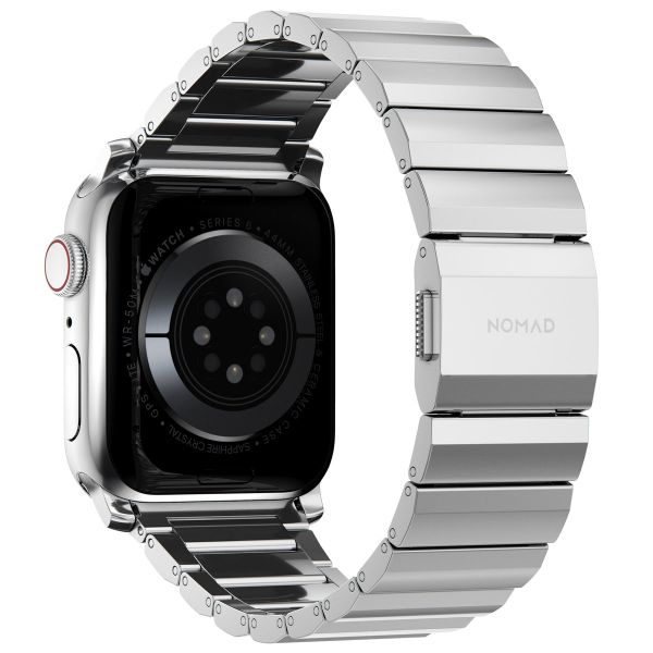 Nomad Bracelet à maillons magnétiques en acier Apple Watch Series 1 á 10 / SE / Ultra (2) (44/45/46/49 mm) - Argent