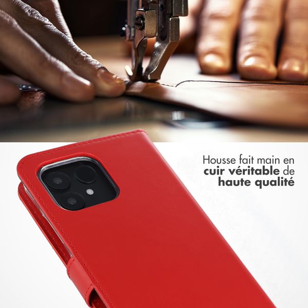 Selencia Étui portefeuille en cuir véritable Fairphone 6 - Rouge