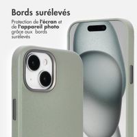 Accezz Coque arrière en cuir avec MagSafe Apple iPhone 15 - Light Grey