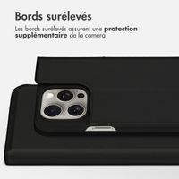 Accezz Étui de télephone Slim Folio en cuir de qualité supérieure Apple iPhone 15 Pro Max - Noir