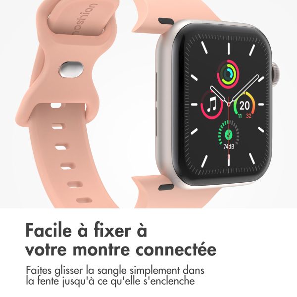 imoshion Bracelet en silicone⁺ Apple Watch Series 1 t/m 9 / SE (38/40/41 mm) | Series 10 / 11 (42 mm) - Taille S/M - Vintage Rose