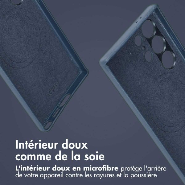 Accezz Étui de téléphone portefeuille en cuir 2-en-1 avec MagSafe Samsung Galaxy S24 Ultra - Nightfall Blue