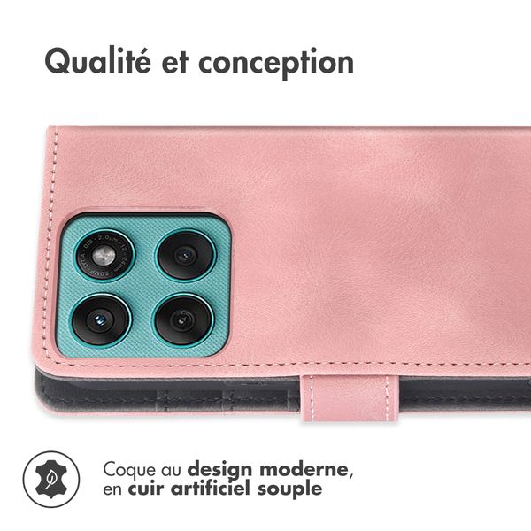 imoshion Etui de télephone portefeuille avec cordon Motorola Moto G57 Power - Rose