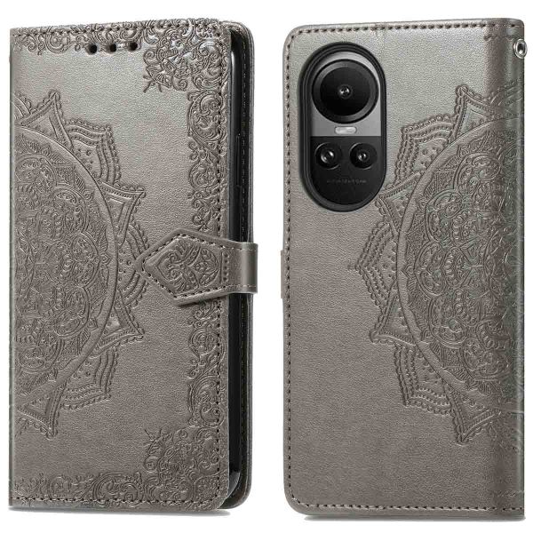 imoshion Etui de téléphone portefeuille Mandala Oppo Reno 10 / 10 Pro - Gris