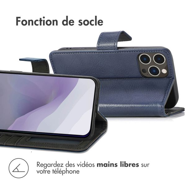 imoshion Étui de téléphone portefeuille Luxe iPhone 14 Pro Max - Bleu foncé