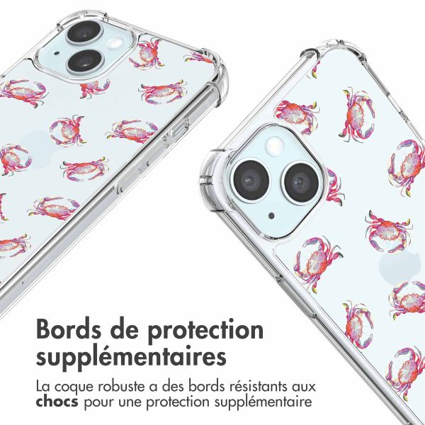 imoshion Coque Design avec cordon Apple iPhone 15 - Crab Watercolor