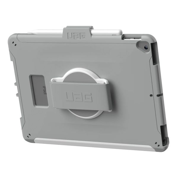 UAG Coque tablette Scout Healthcare avec strap Apple iPad 9 (2021) 10.2 pouces / iPad 8 (2020) 10.2 pouces / iPad 7 (2019) 10.2 pouces - Blanc / Gris