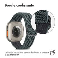 imoshion Bracelet en nylon élastique Apple Watch Series 1 t/m 11 / SE / Ultra (44/45/46/49 mm) - Gris foncé