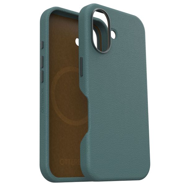 OtterBox Coque en cuir de cactus Symmetry MagSafe iPhone 16 - Juniper Sprig