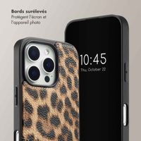 Selencia Coque arrière avec cordon et porte-cartes Nova iPhone 16 Pro Max - Leopard