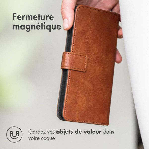 imoshion Étui de téléphone portefeuille Luxe Samsung Galaxy S22 Ultra - Brun