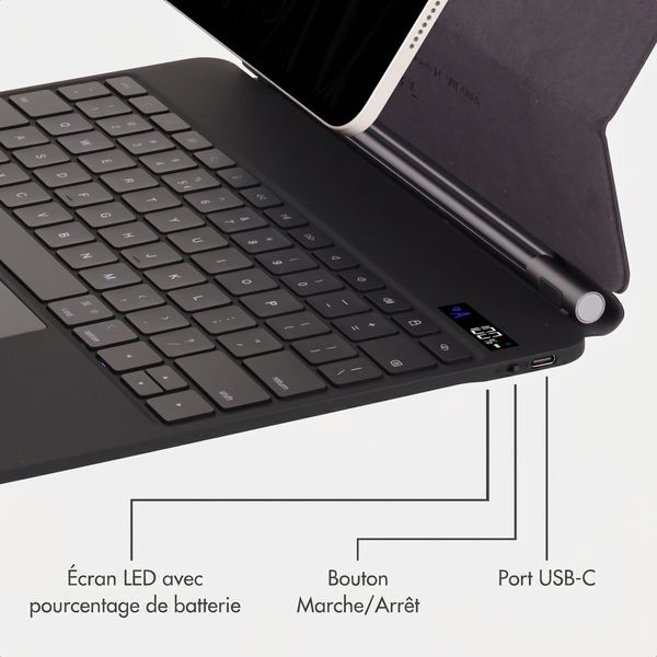 Accezz Clavier Bluetooth magnétique Apple iPad Air 11 pouces (2025) M3 / (2024) M2 / Pro 11 (2018/2020/2021/2022) - QWERTY / NL - Noir
