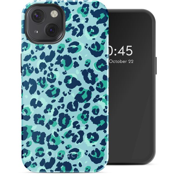 Selencia Coque arrière Vivid Tough avec MagSafe iPhone 13 - Wild Spots Light Blue