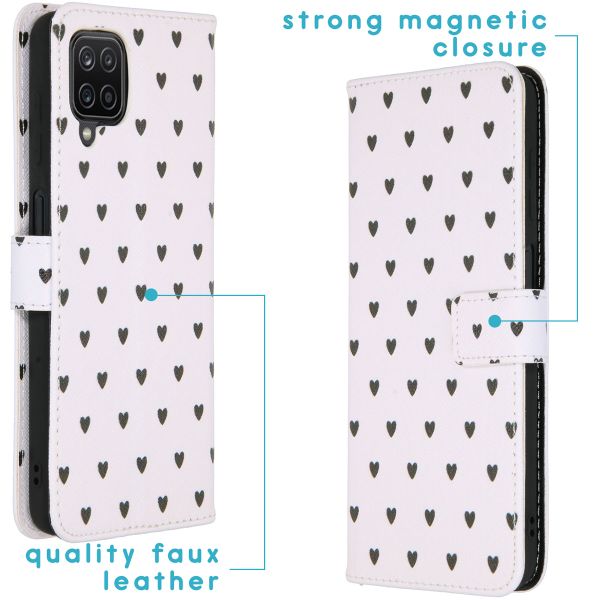 imoshion Coque silicone design Galaxy A12 - Hearts Allover White