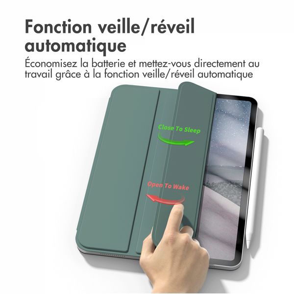 imoshion Magnetic etui de téléphone portefeuille Apple iPad Air 11 pouces (2025) M3 / (2024) M2 / Air 5 (2022) / Air 4 (2020) - Vert foncé