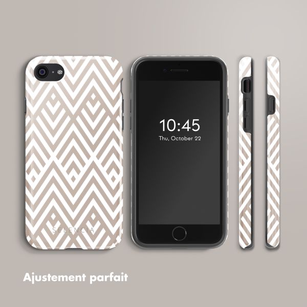 Selencia Coque arrière Vivid Tough iPhone SE (2022 / 2020) / 8 / 7 - Beige Zigzag