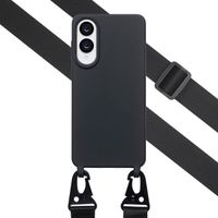 Selencia Coque silicone avec cordon amovible Samsung Galaxy S25 Edge - Noir