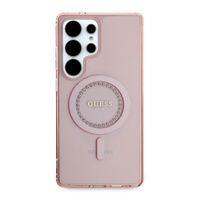 Guess Coque MagSafe IML avec strass Samsung Galaxy S25 Ultra - Rose