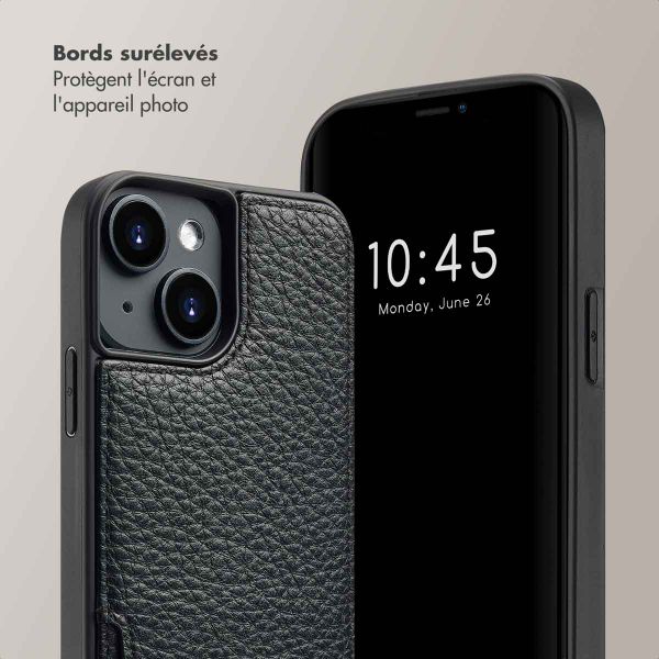 Selencia Coque arrière avec cordon et porte-cartes Nova iPhone 14 - Noir