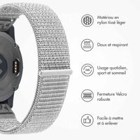 imoshion Bracelet QuickFit® en nylon  - Connexion Garmin 20 mm - Taille L/XL - Blanc