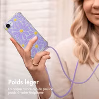 imoshion Coque Design avec cordon Apple iPhone 16e - Tropical Violet Flowers Connect