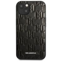 Karl Lagerfeld Coque arrière rigide Monogram Plaque iPhone 13 - Noir