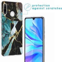 imoshion Coque Design Huawei P30 Lite - Marbre - Bleu