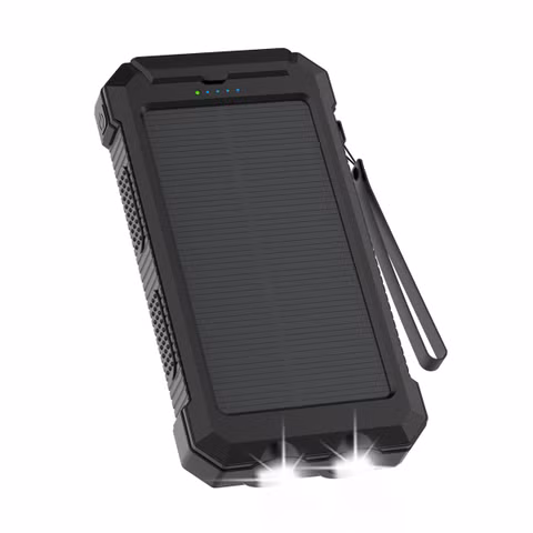 imoshion Solar Powerbank - Batterie externe avec panneau solaire - Charge rapide et fourniture d'énergie - 20.000 mAh - Noir