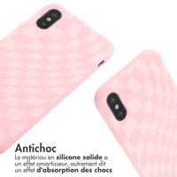 imoshion Coque design en silicone avec cordon iPhone X / Xs - Retro Pink