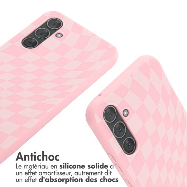 imoshion Coque design en silicone avec cordon Samsung Galaxy A54 (5G) - Retro Pink