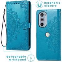 imoshion Etui de téléphone portefeuille Mandala Motorola Edge 30 Pro / Edge Plus (2022) - Turquoise