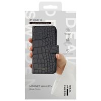 iDeal of Sweden Magnet Wallet+ Étui portefeuille Apple iPhone 16 - Black Croco