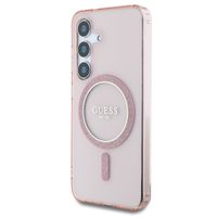 Guess Coque MagSafe IML Glitter Gradient Samsung Galaxy S25 - Rose