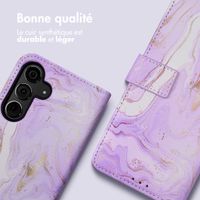 imoshion Étui de téléphone portefeuille Design Samsung Galaxy S24 - Purple Marble