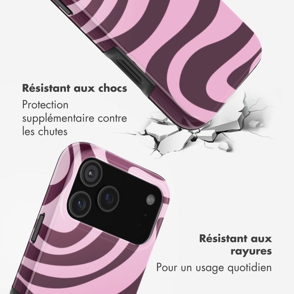 Selencia Coque arrière Vivid Apple iPhone 17 Pro - Wavy Swirl Pink Plum