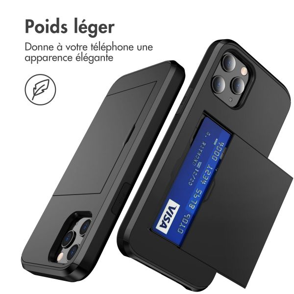 imoshion Coque arrière avec porte-cartes Apple iPhone 12 (Pro) - Noir