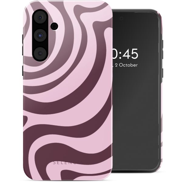 Selencia Coque arrière Vivid Tough Samsung Galaxy A55 - Wavy Swirl Pink Plum