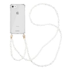 imoshion Coque avec dragonne + bracelet Apple iPhone SE (2022 / 2020) / 8 / 7 - Perles Cœurs