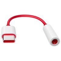 OnePlus Adaptateur de connexion audio USB-C vers Jack 3,5 mm - Rouge