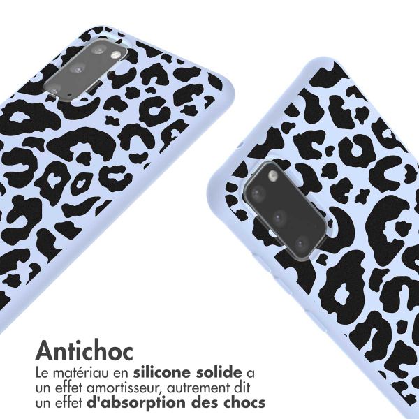 imoshion Coque design en silicone avec cordon Samsung Galaxy S20 - Animal Lila