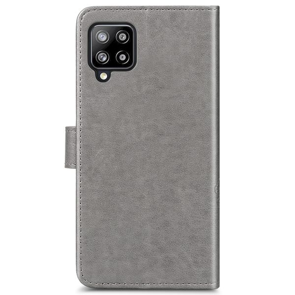 Etui de téléphone Fleurs de Trèfle Samsung Galaxy A42 - Gris