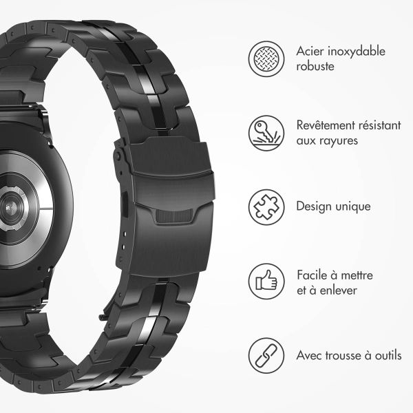 Accezz Bracelet Steel Samsung Galaxy Watch 4 / 5 / 6 / 7 (20 mm) - Noir