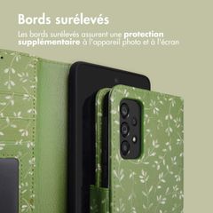 imoshion Étui de télephone portefeuille Design Samsung Galaxy A53 - Green Flowers