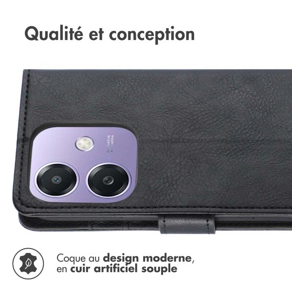 imoshion Étui de téléphone portefeuille Luxe Oppo A40 4G / Oppo A40M 4G / Oppo A60 5G - Noir